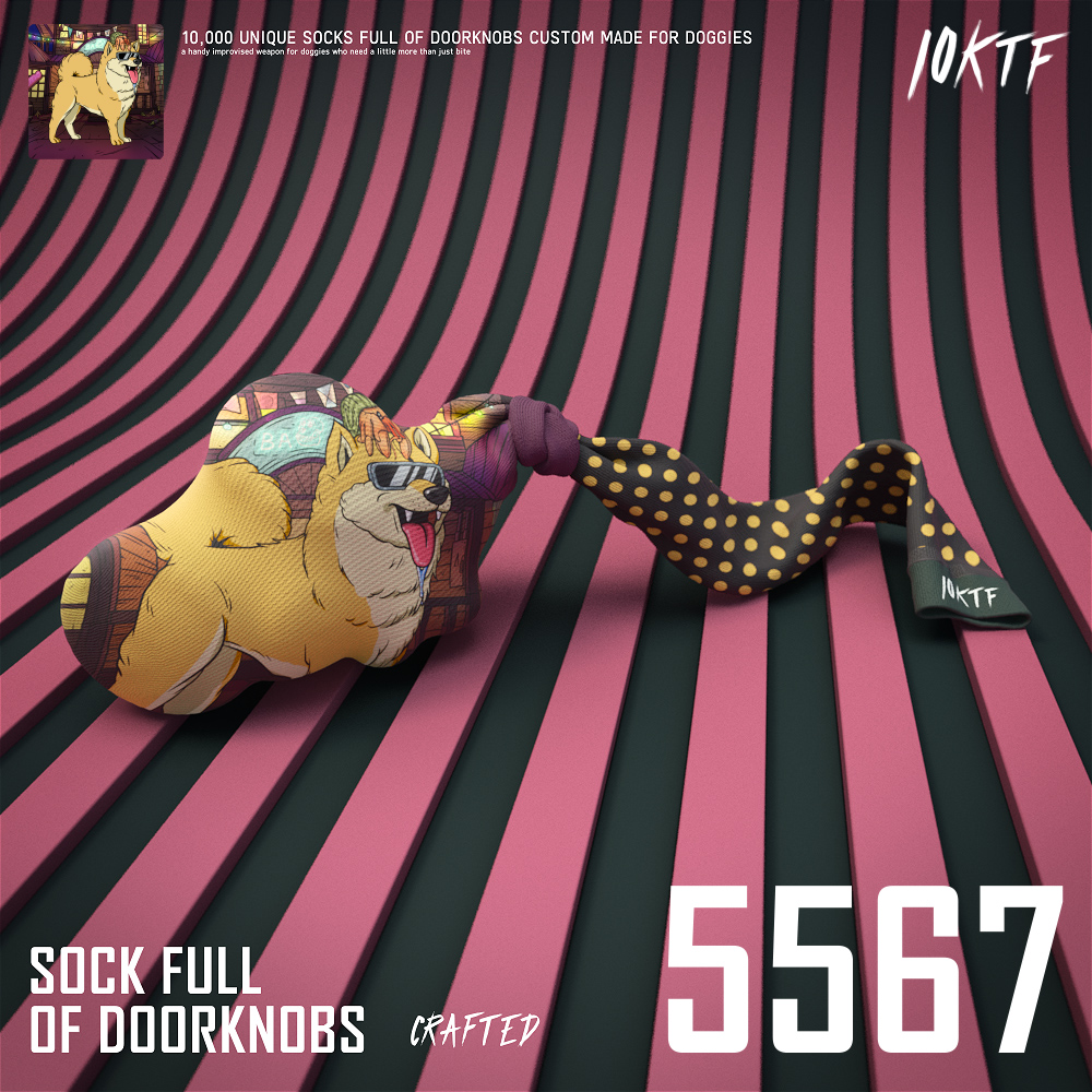 Kennel Sock Full of Doorknobs #5567